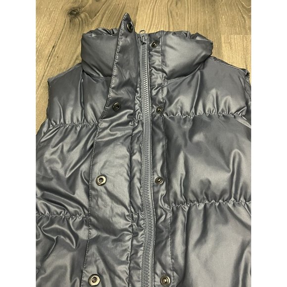 GAP Down Puffer Vest Women’s XL Purple Metallica Periwinkle Full Zip Quilted - Picture 4 of 11